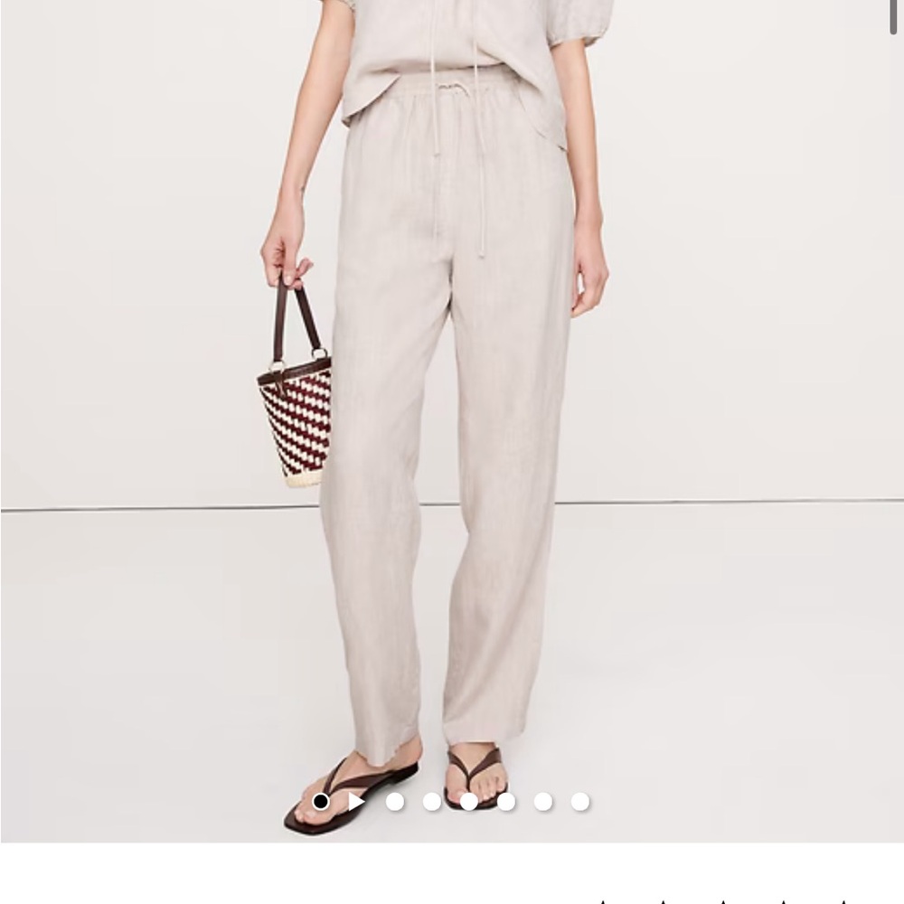 Banana Republic LINEN PULL-ON ANKLE PANT